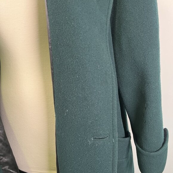 VTG 80s Donnybrook 100% Wool Green Long Overcoat Women’s Size 12 Double Breasted - Picture 11 of 16